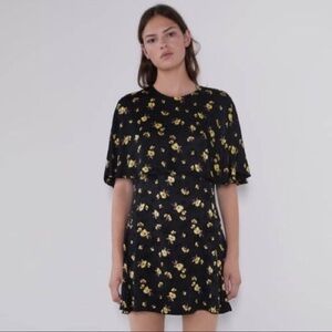 Zara Floral Cape Mini Dress